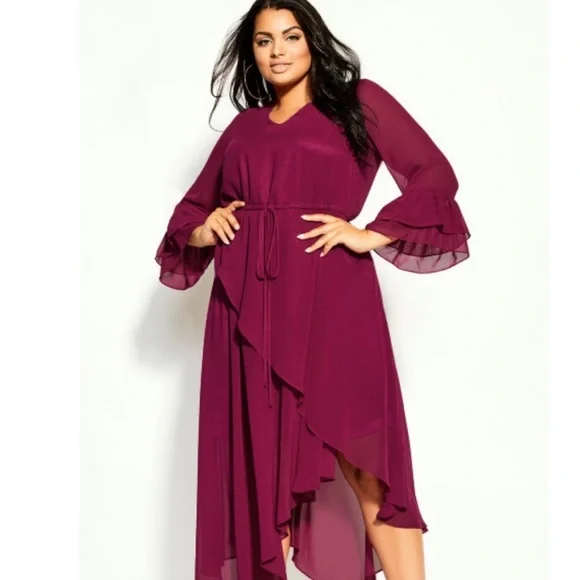 fuchsia plus size maxi dress Floral Plus Size Dress Long A Line R&M Richards 3428W